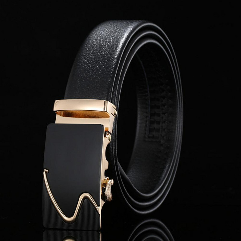 Vyriškas dirbtinės odos diržas Patvarus stilingas vyriškas automatinis diržas su lygia dirbtinės odos nelūžtančio lydinio sagtimi verslui