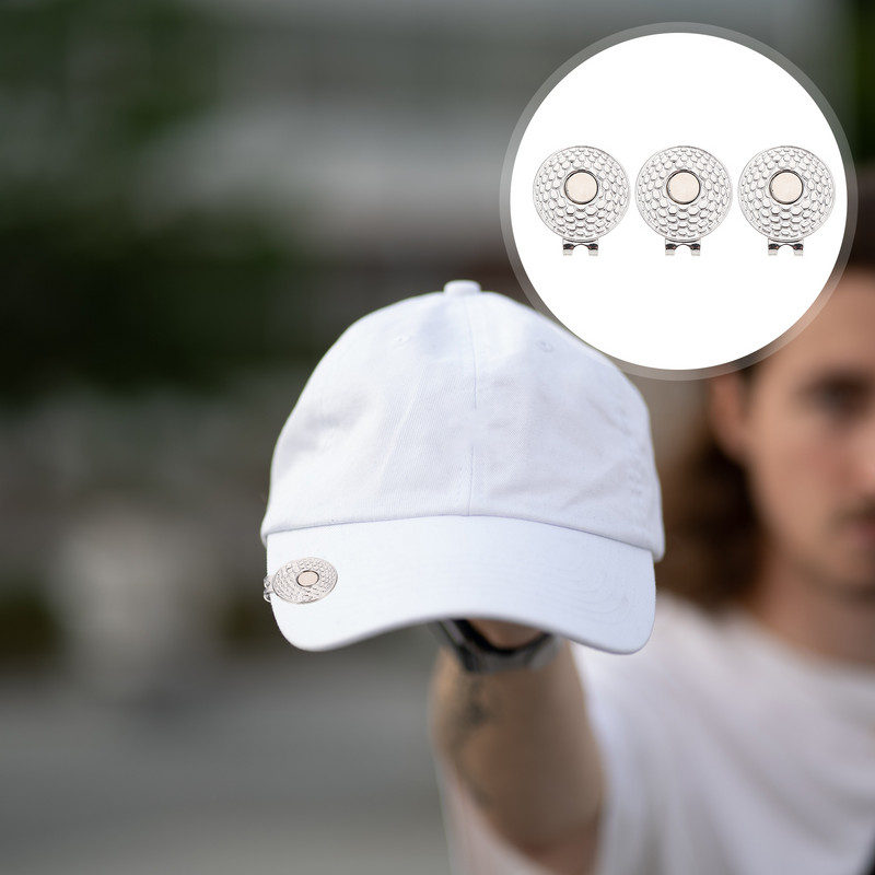 3 vnt. magnetinis skrybėlės segtukas golfo golfo kamuoliukų žymeklis golfo treniruotėms priedai Cinko lydinio vyrams, moterims