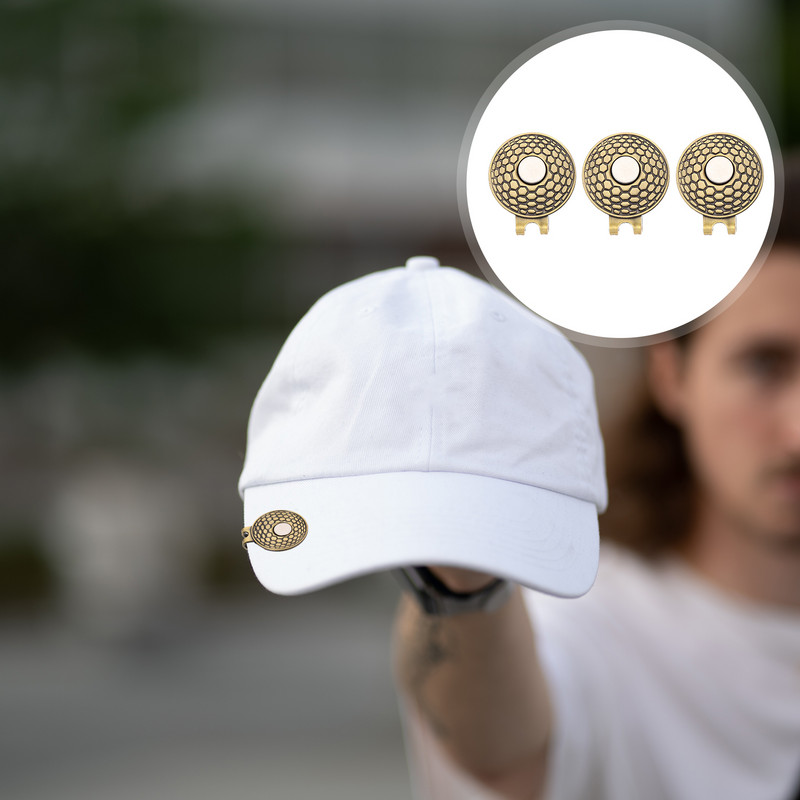 3 vnt. magnetinis skrybėlės segtukas golfo golfo kamuoliukų žymeklis golfo treniruotėms priedai Cinko lydinio vyrams, moterims