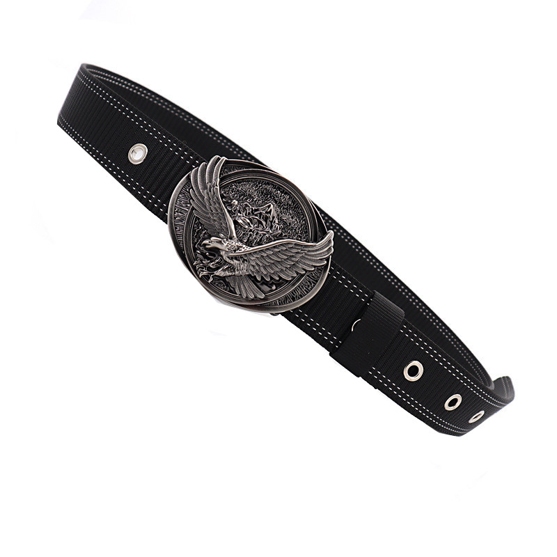 Lukk graveeritud Eagle nailonist vööga Meeste välitingimustes kasutatavad taktikalised vööd Pin Lukk Mitmekülgsed teksad lõuend Cinturon meeste vöökoht