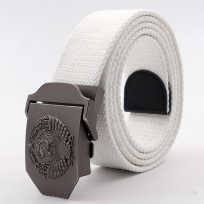 Meeste uus lõuendist vöö Nõukogude riigi embleemiga metallist pandlaga vöö meestele Ehtsad taktikalised kvaliteetsed lõuendist plastikust pandlaga vööd