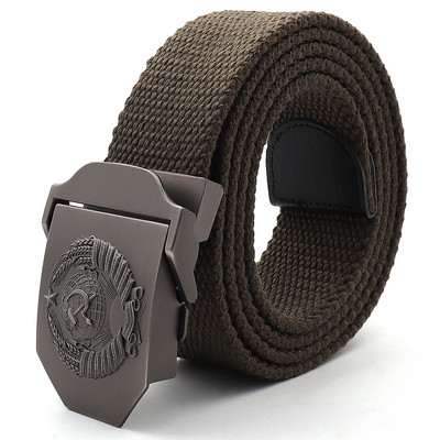 Meeste uus lõuendist vöö Nõukogude riigi embleemiga metallist pandlaga vöö meestele Ehtsad taktikalised kvaliteetsed lõuendist plastikust pandlaga vööd