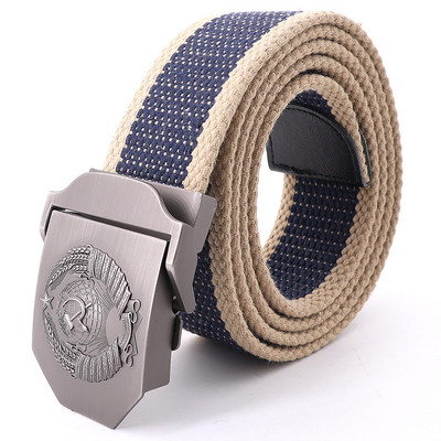 Meeste uus lõuendist vöö Nõukogude riigi embleemiga metallist pandlaga vöö meestele Ehtsad taktikalised kvaliteetsed lõuendist plastikust pandlaga vööd