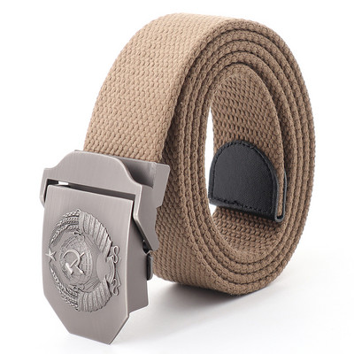 Meeste uus lõuendist vöö Nõukogude riigi embleemiga metallist pandlaga vöö meestele Ehtsad taktikalised kvaliteetsed lõuendist plastikust pandlaga vööd