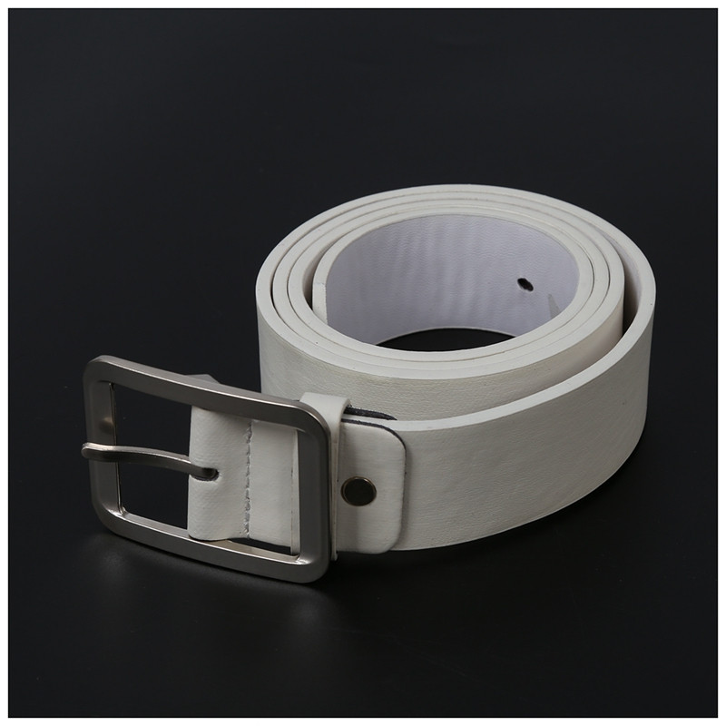 2X vyriškas laisvalaikio juosmens diržas dirbtinės odos diržo sagtimi juosmens dirželiai balti