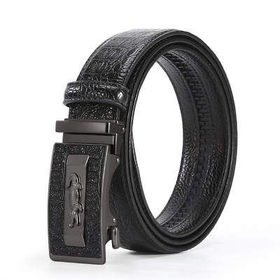 Мъжки колани Автоматичен колан с катарама Естествена кожа Висококачествени колани Кожена каишка Ежедневни дрехи за дънки за мъжа