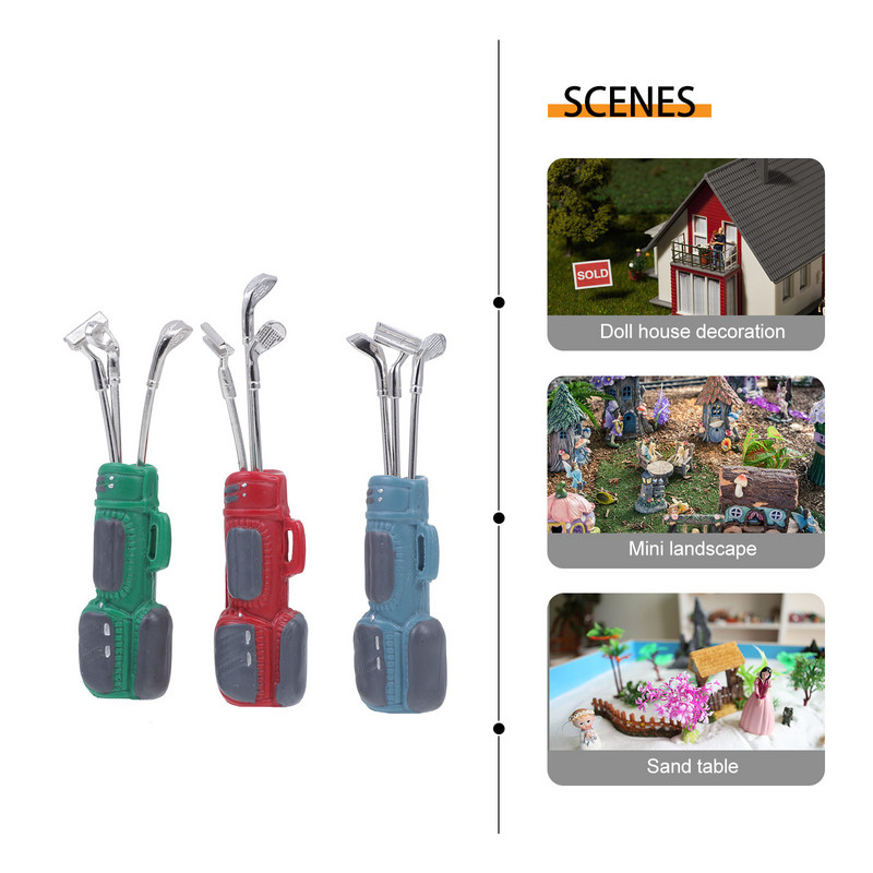 3 rinkiniai Mini namas golfo rinkinys Mini Desktop Ornament Delicate Mini House puošmena