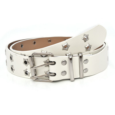 Reguliuojamas Punk juosmens diržas NAUJAS Star Eye Kniedinis diržas Goth Style Double Pin sagtis Madinga Kasdienis Puck Style Pu Odinis Juosmuo