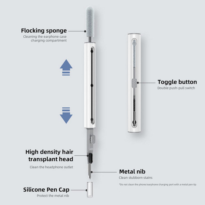 Puhastuskomplekt Airpods Pro 1 2 Bluetoothi kõrvaklappide puhastuspliiatsile Airpods Pro ümbrise puhastustööriistad iPhone`ile Xiaomi Huawei Samsung