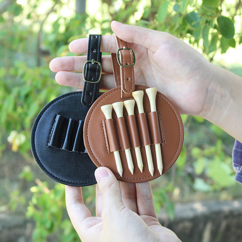 Golfo marškinėlių laikiklis su diržo segtuku Nešiojamas PU odos laikymo dėklas Dovanos vyrams Moteriški golfo priedai (be marškinėlių)