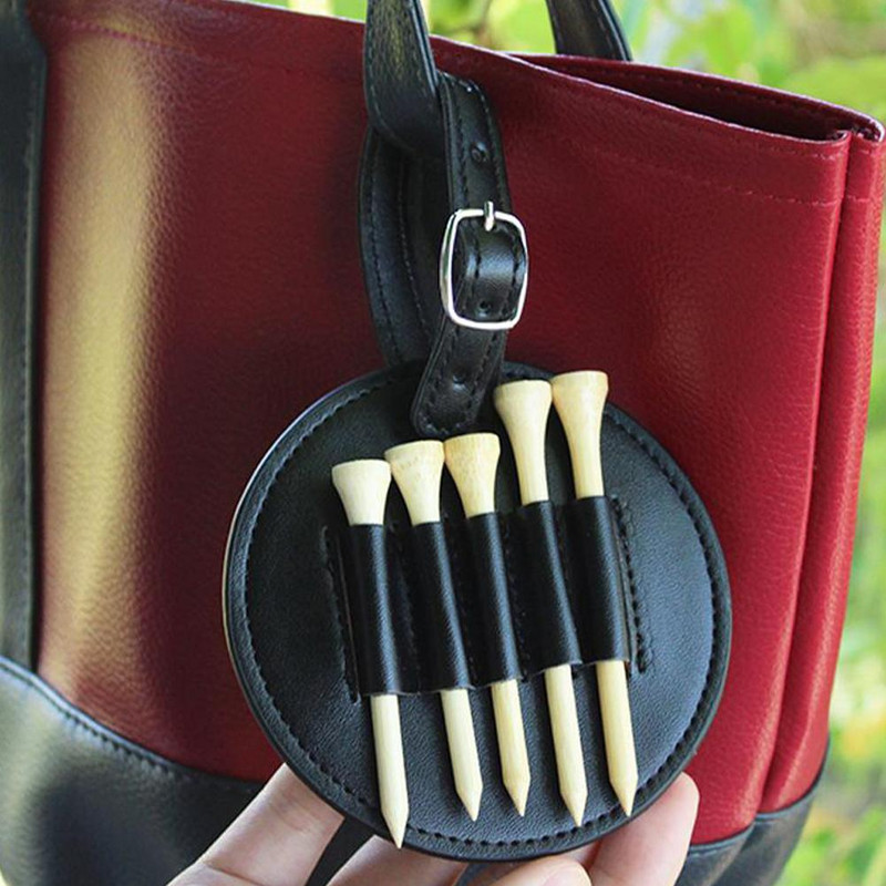 Golfo marškinėlių laikiklis su diržo segtuku Nešiojamas PU odos laikymo dėklas Dovanos vyrams Moteriški golfo priedai (be marškinėlių)