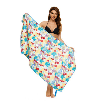 Prosop imprimat cu uscare rapidă Prosop sport pentru înot Prosop de plajă portabil pentru călătorie cu uscare rapidă de dimensiuni mari Prosop de baie de plajă Covoraș acvatic