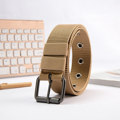 Poorsest lõuendist vöö meeste nööpnõelaga pandlaga vöö õpilaste noorte korea versioon saja teksapüksist vöö sõjaline väljaõpe pikendatud naine