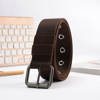 Poorsest lõuendist vöö meeste nööpnõelaga pandlaga vöö õpilaste noorte korea versioon saja teksapüksist vöö sõjaline väljaõpe pikendatud naine