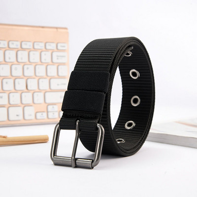 Poorsest lõuendist vöö meeste nööpnõelaga pandlaga vöö õpilaste noorte korea versioon saja teksapüksist vöö sõjaline väljaõpe pikendatud naine