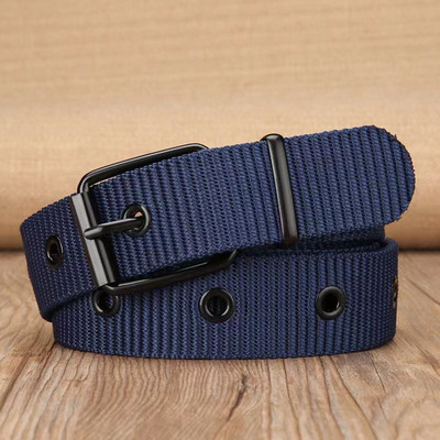 Poorsest lõuendist vöö meeste nööpnõelaga pandlaga vöö õpilaste noorte korea versioon saja teksapüksist vöö sõjaline väljaõpe pikendatud naine