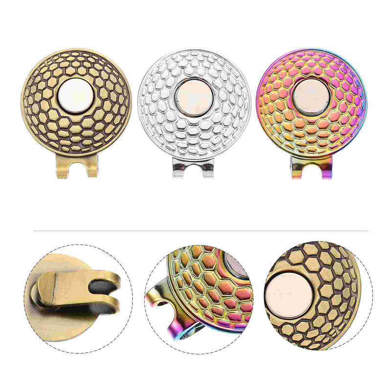 3 vnt golfo kepurės segtukas subtilus golfo žymeklis nuo rūdžių kamuoliukų dekoratyviniai priedai