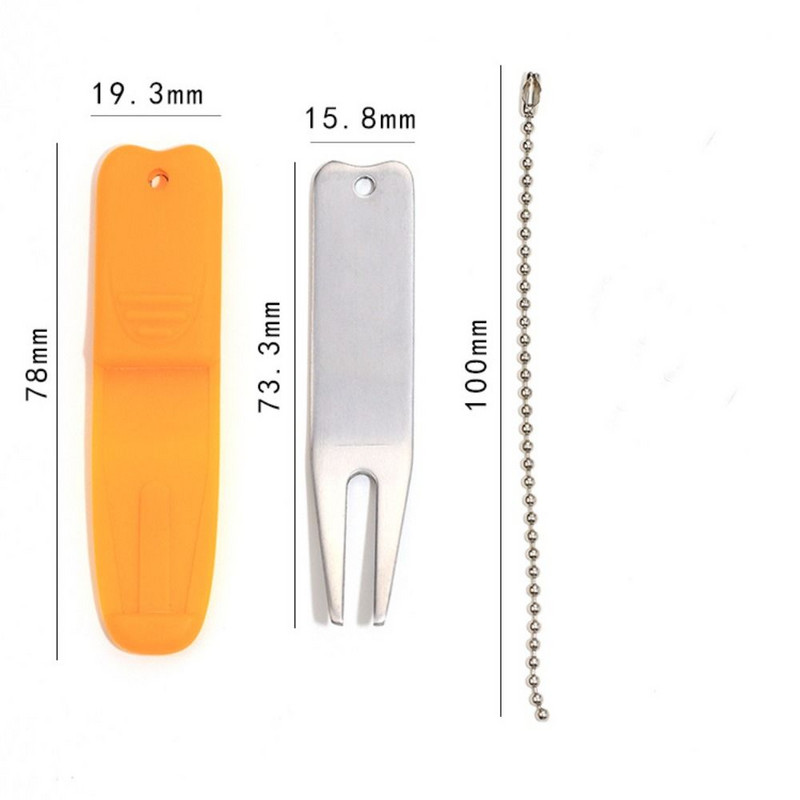 Összecsukható golfvillák, rozsdamentes acél, könnyen hozzáférhető labdahelyzetjelző, újrafelhasználható kompakt villajavító szerszám