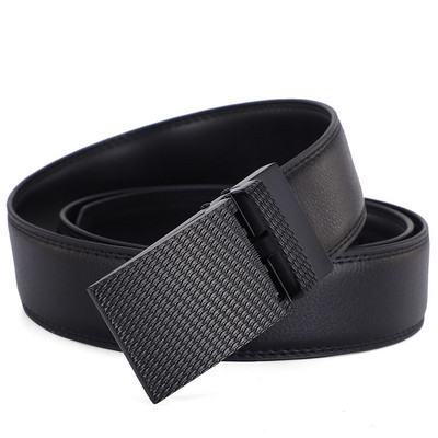 Must pandlaga Click Meeste nahast rihmad Kvaliteetne disainvöörihm Meeste vöö Luksuslik Cinturones Para Hombre Automaatne Suur