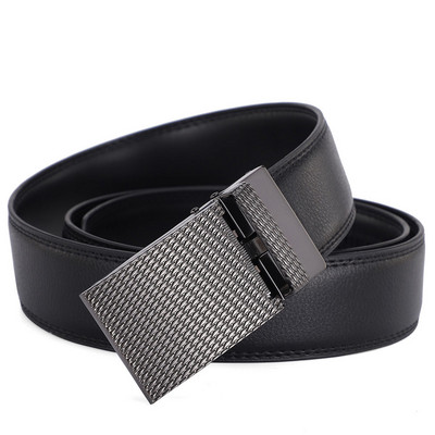 Must pandlaga Click Meeste nahast rihmad Kvaliteetne disainvöörihm Meeste vöö Luksuslik Cinturones Para Hombre Automaatne Suur