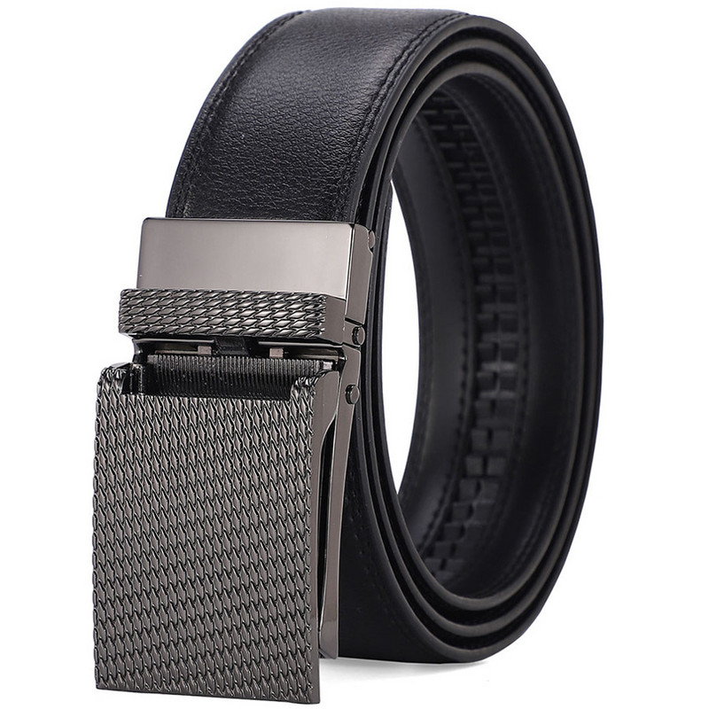 Must pandlaga Click Meeste nahast rihmad Kvaliteetne disainvöörihm Meeste vöö Luksuslik Cinturones Para Hombre Automaatne Suur