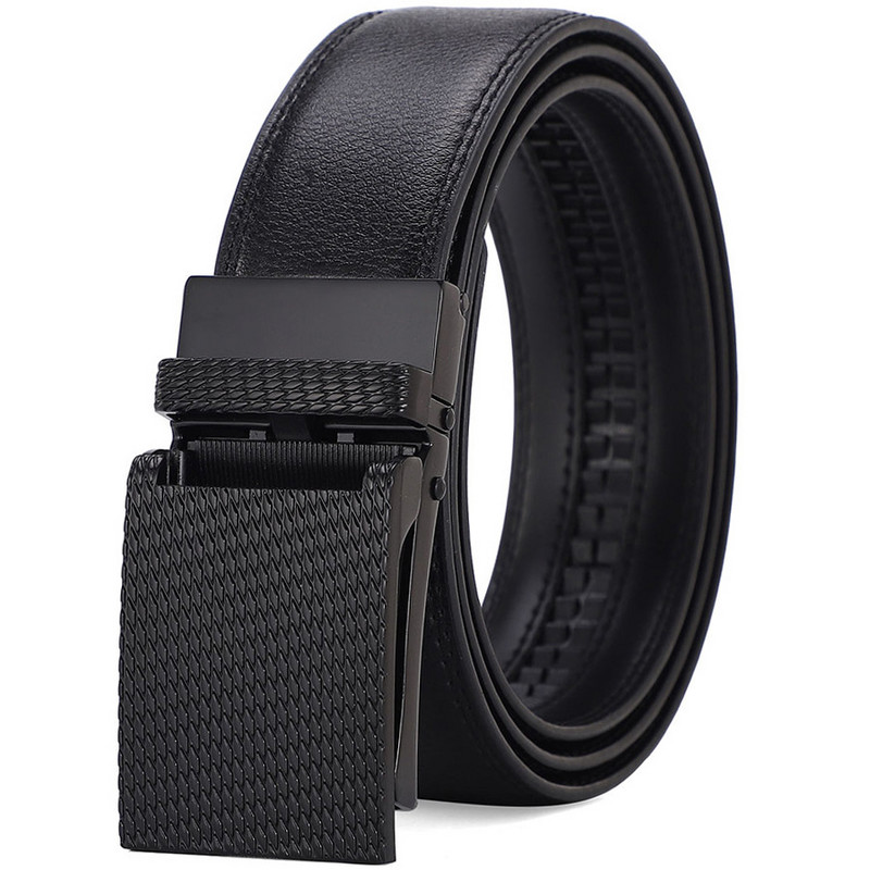 Must pandlaga Click Meeste nahast rihmad Kvaliteetne disainvöörihm Meeste vöö Luksuslik Cinturones Para Hombre Automaatne Suur