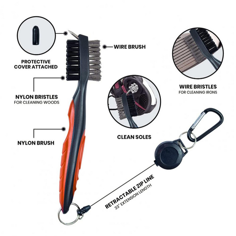 Pribor za golf Vrhunski komplet palica za golf Fleksibilna četka s čekinjama Ručnik koji se ne rasipa Sklopivi alat Divot za igrače golfa Četka za palice za golf