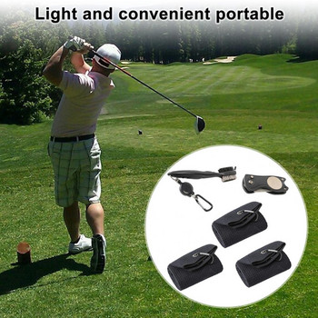 Golf Club Brush Premium Golf Club Kit Ευέλικτη βούρτσα με τρίχες που δεν πέφτει Πτυσσόμενη πετσέτα αναδιπλούμενο εργαλείο για παίκτες γκολφ Προμήθειες γκολφ