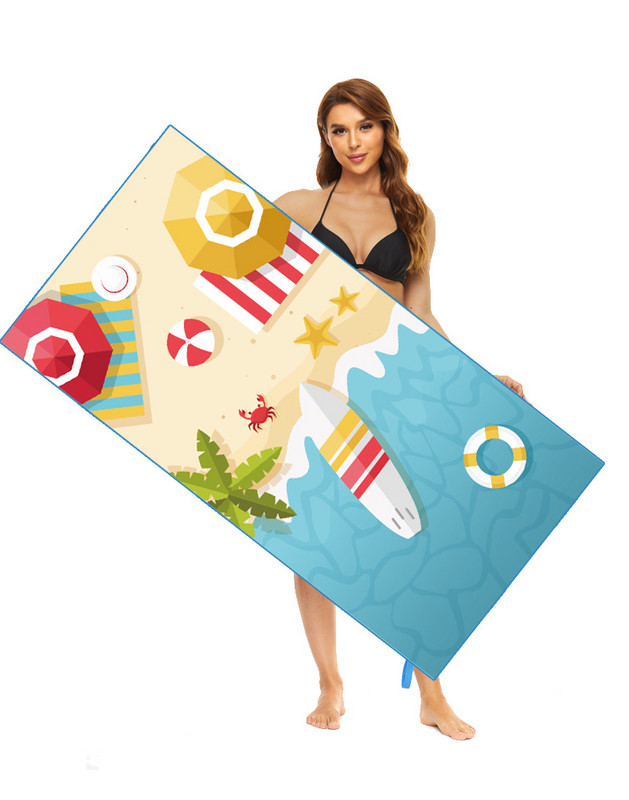 Prinditud kiirelt kuivav piiblirätik ujumisspordirätik Kiirelt kuivav kaasaskantav reisirannarätik suure suurusega rannavannirätiku matt Aquatic