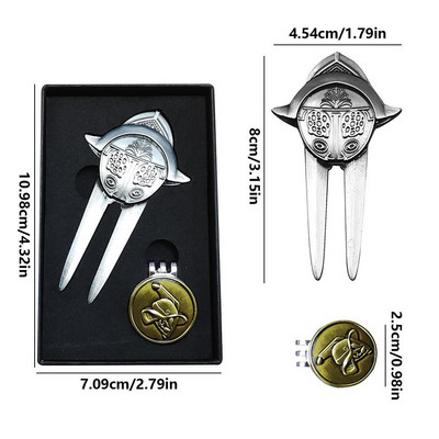 „Golf Divot“ šakės nuimamos cinko lydinio golfo remonto įrankių gnybtas Golfo šakės griovelio valiklis „Golf Fork“ golfo priedai