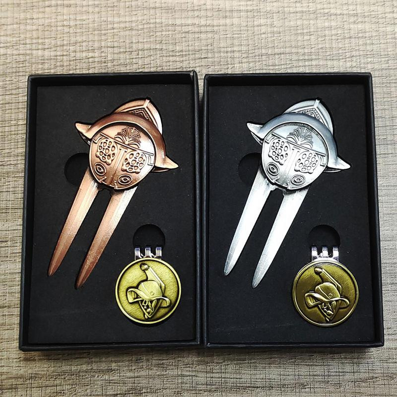 „Golf Divot“ šakės nuimamos cinko lydinio golfo remonto įrankių gnybtas Golfo šakės griovelio valiklis „Golf Fork“ golfo priedai