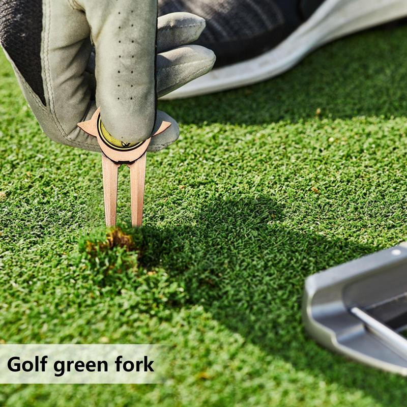„Golf Divot“ šakės nuimamos cinko lydinio golfo remonto įrankių gnybtas Golfo šakės griovelio valiklis „Golf Fork“ golfo priedai
