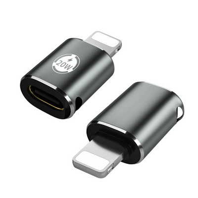 20 W USB Type-C greito įkrovimo adapteris, skirtas iPhone 11 12 13 14 USB C moteriškas ir apšvietimas vyriškas tiesios galvos alkūnės keitiklio adapteris