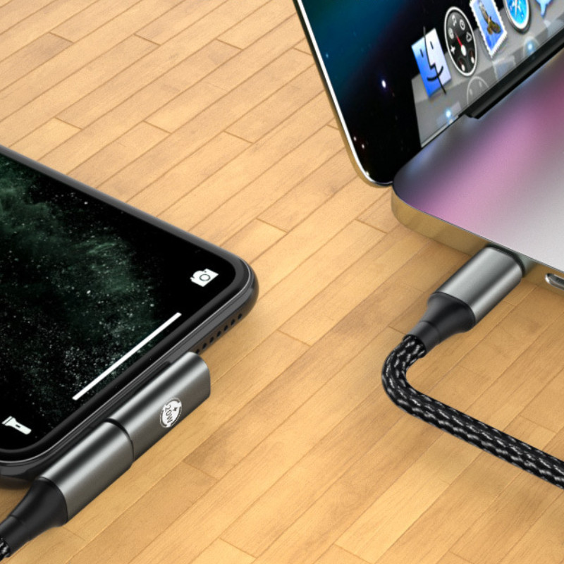 20 W USB Type-C greito įkrovimo adapteris, skirtas iPhone 11 12 13 14 USB C moteriškas ir apšvietimas vyriškas tiesios galvos alkūnės keitiklio adapteris