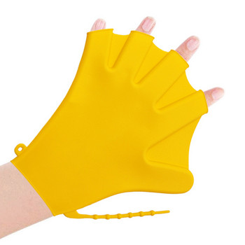 1 чифт ръкавици за плуване С ципести фитнес водоустойчиви тренировъчни ръкавици Силиконови плувни ръкавици за гмуркане Ръкавици за тренировка по плуване