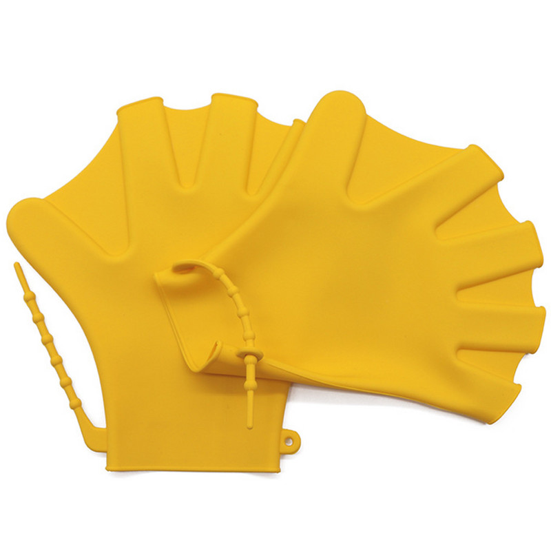 1 ζευγάρι γάντια κολύμβησης Ιστού γυμναστηρίου Γάντια προπόνησης αντοχής στο νερό Γάντια κολύμβησης σιλικόνης Γάντια προπόνησης κολύμβησης