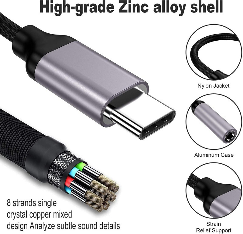 Μετατροπέας καλωδίου ακουστικών USB Type C σε 3,5 mm Aux Type-c 3 5 Jack Audio Cable για Samsung Galaxy S21 Ultra S20 Note 20