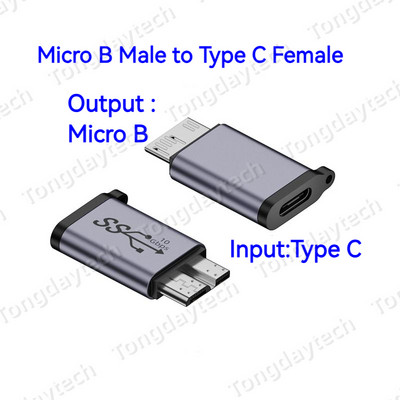 Metallist Micro B OTG adapteri isane C-tüüpi USB 3.0 andmeedastusmuundur Samsung S5 Note3 välise kõvaketta kettakarbi HDD jaoks