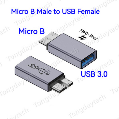 Metallist Micro B OTG adapteri isane C-tüüpi USB 3.0 andmeedastusmuundur Samsung S5 Note3 välise kõvaketta kettakarbi HDD jaoks