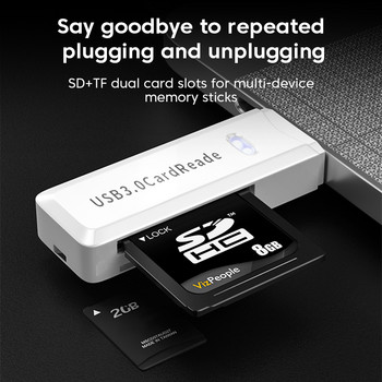 Elough USB 3.0 четец на карти TF SD OTG карта с памет 2 в 1 четец на карти Micro SD адаптер PC лаптоп Интелигентна памет Аксесоари за лаптоп