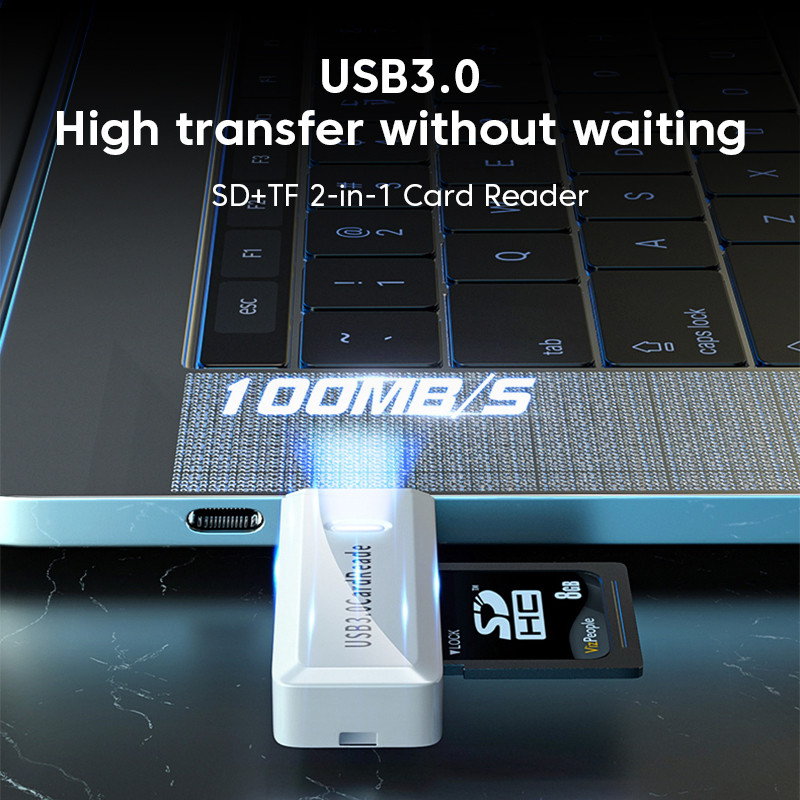 Elough USB 3.0 kortelių skaitytuvas TF SD OTG atminties kortelė 2 viename kortelių skaitytuvas Micro SD adapteris PC nešiojamasis kompiuteris išmanioji atmintis nešiojamojo kompiuterio priedai