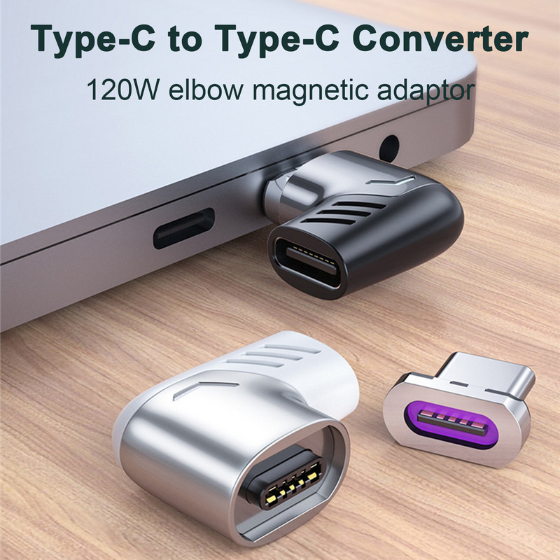 Mugav kaasaskantav PD120W 6A USB C-tüüpi C-muunduriga arvutitarvikud-C-tüüpi magnetmuunduri-C-tüüpi magnetadapter