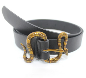 PU Δερμάτινο Ανδρικό Beltsgoth Χρυσό S Snake Πόρπη Ρυθμιζόμενη τζιν ζώνη Luxury μάρκας μαύρες ζώνες για γυναίκες 105cm