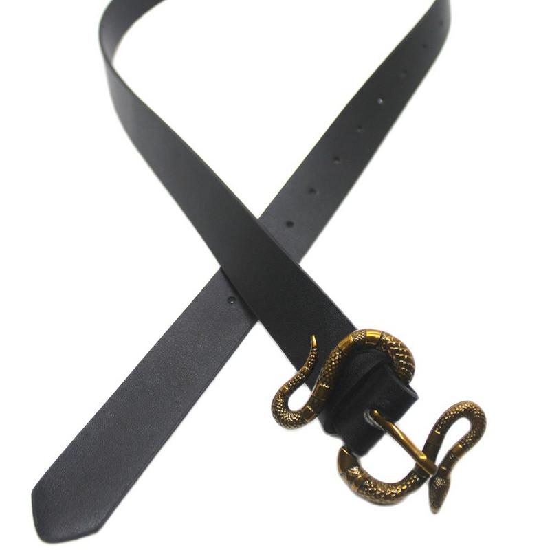PU bőr Férfi Beltsgoth Gold S Snake csattal állítható farmer öv Luxus márka fekete övek nőknek 105cm