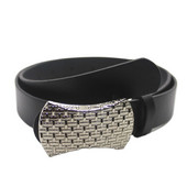 PU kožni muški kaiševi srebrni traper pojas s podesivom kopčom Luksuzni crni remeni za žene 105 cm