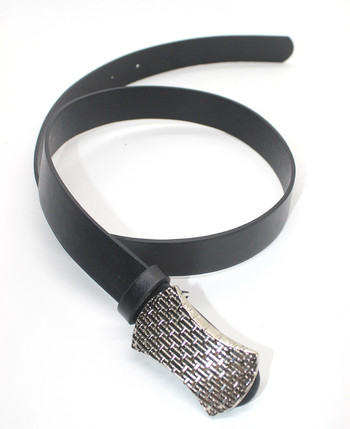 PU кожени мъжки колани Beltsgoth сребърен дънков колан с регулируема катарама Луксозна марка черни колани за жени 105CM