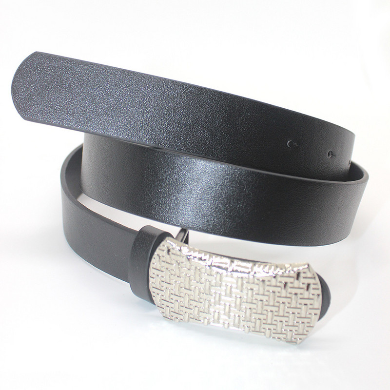 PU kožni muški kaiševi srebrni traper pojas s podesivom kopčom Luksuzni crni remeni za žene 105 cm