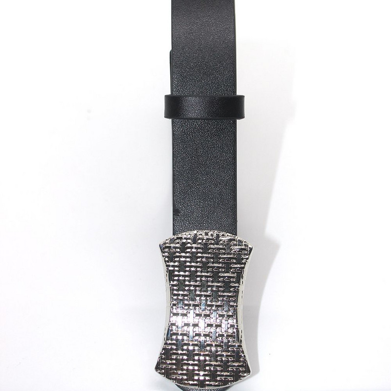 PU kožni muški kaiševi srebrni traper pojas s podesivom kopčom Luksuzni crni remeni za žene 105 cm