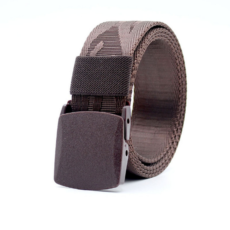 Мъжки дамски едноцветен найлонов платнен колан за тренировки на открито, пластмасова катарама PD004