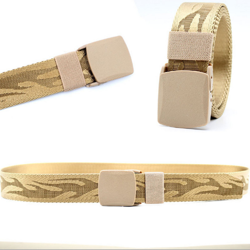 Мъжки дамски едноцветен найлонов платнен колан за тренировки на открито, пластмасова катарама PD004